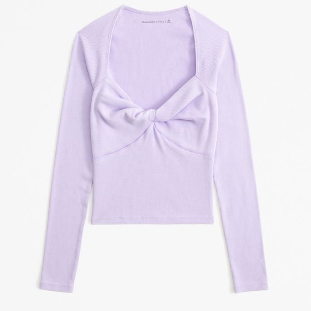 Abercrombie & Fitch Long Sleeve Light Purple Twist Top